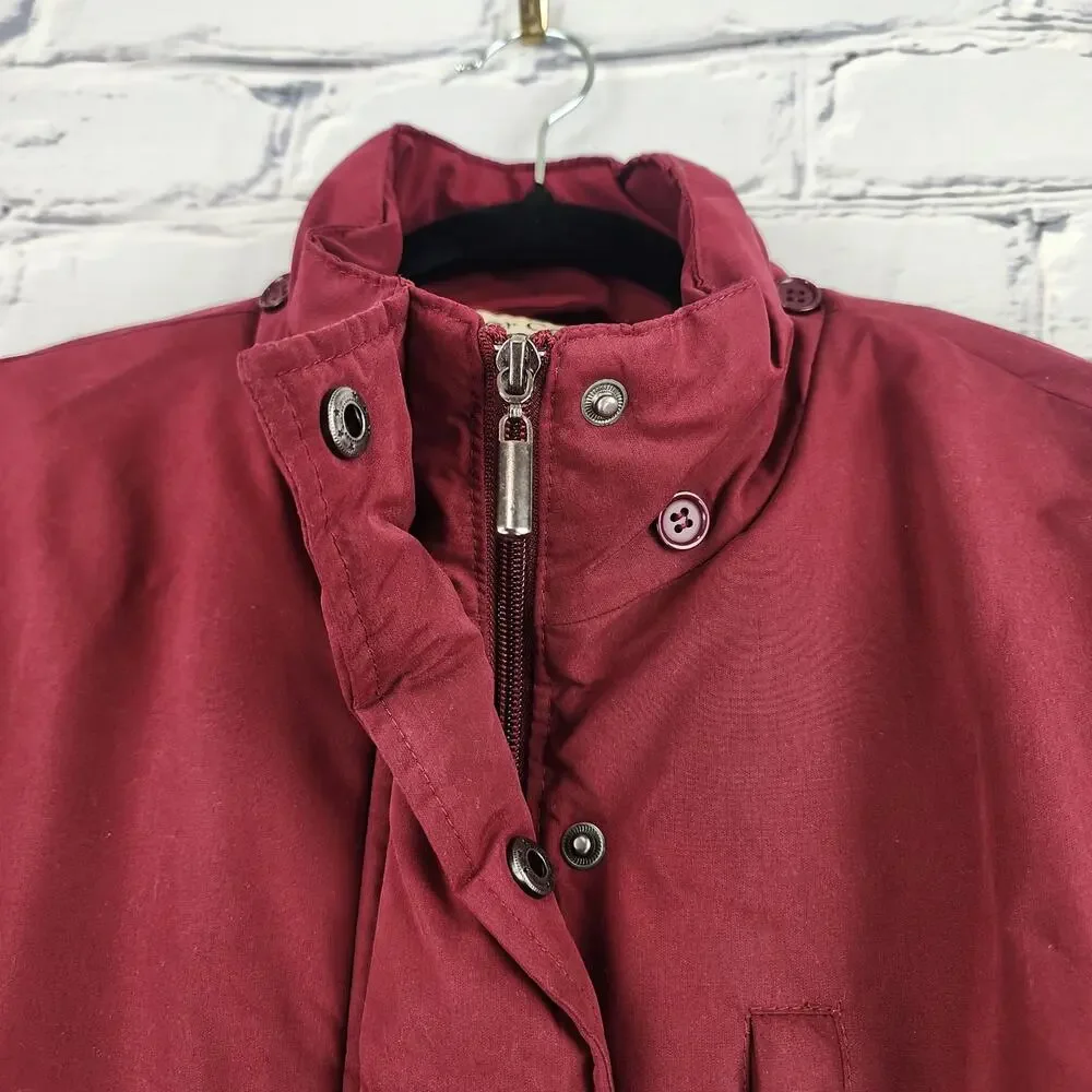 Tudor Court Puffer Jacket Womens M Red Warm full Zip Insulated winter outdoors - Picture 4 of 12